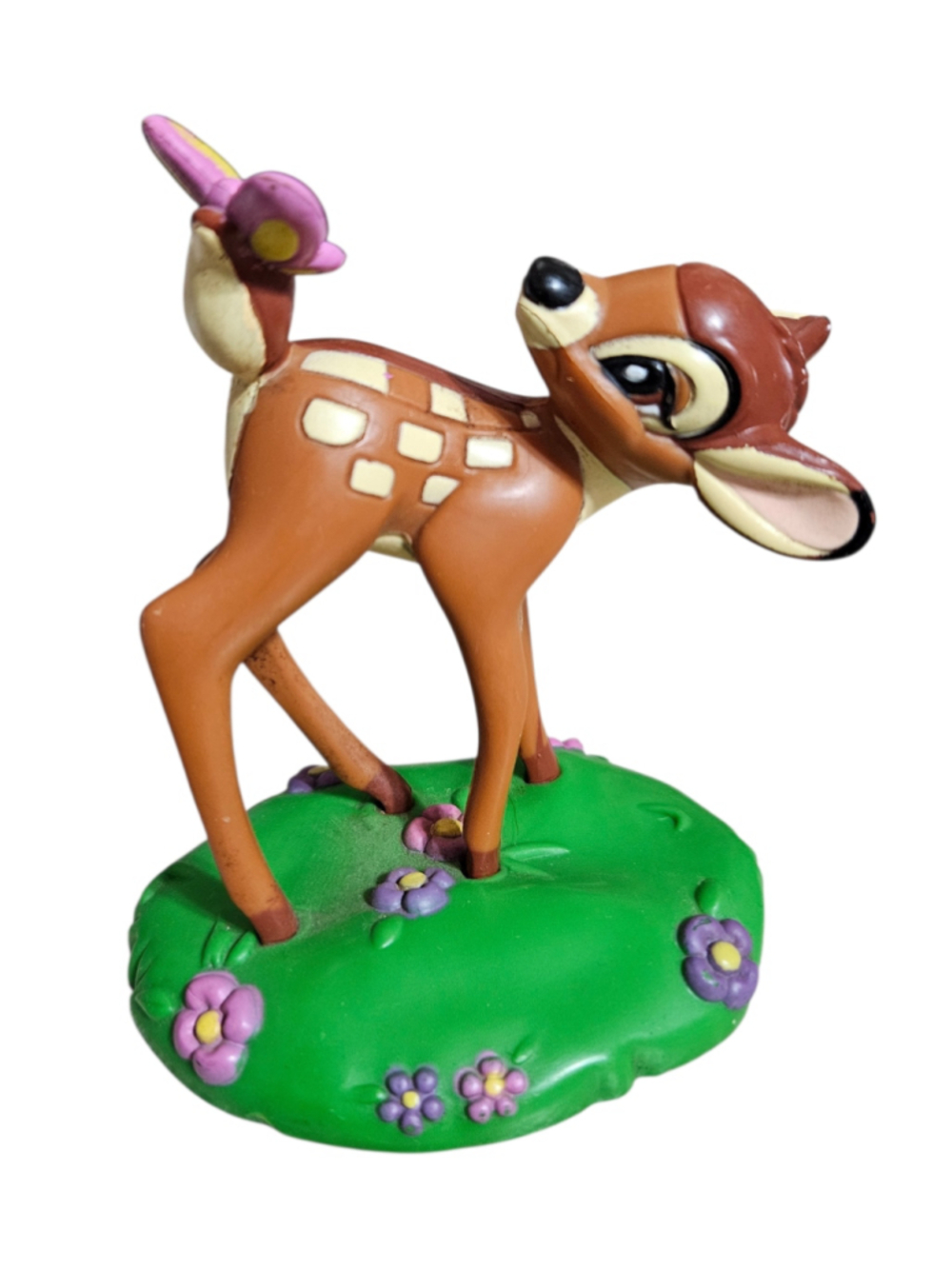 Disney Bambi Decopac Vintage PVC Figurine w Flowers 1980s Cake Topper